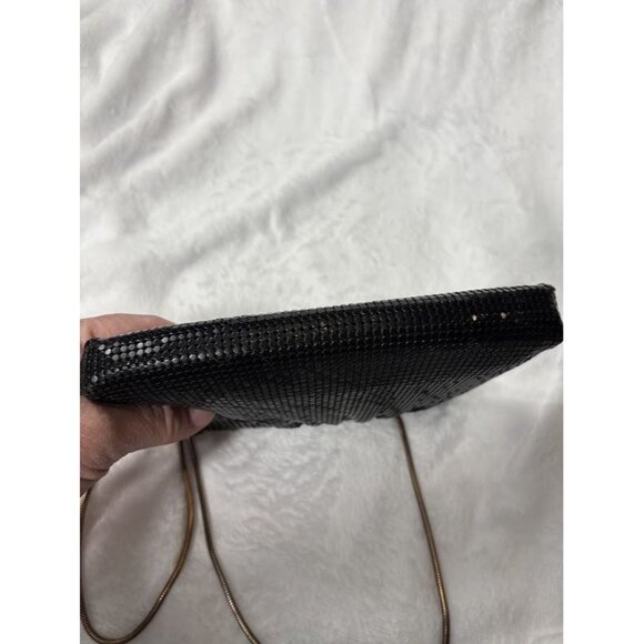 Whiting & Davis Black Mesh Crossbody Evening Bag with Gold Chain Strap - Picture 10 of 10